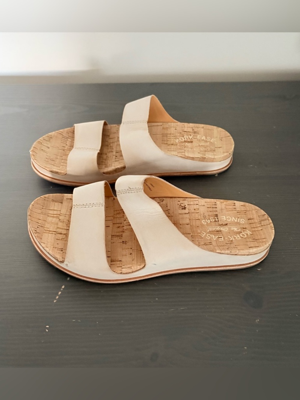 Kork-Ease Tutsi Dual Band Sandal Leather Slip On Natural Comfy Minimalist Size 8